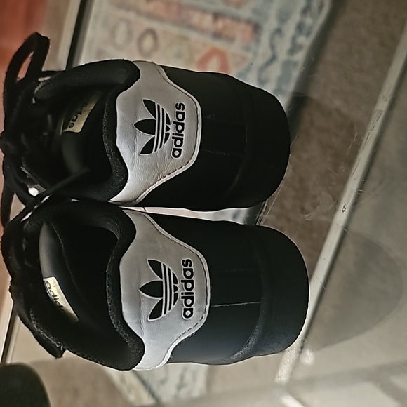 Adidas superstar originals shell toe leather black white and gold size 1 - Picture 4 of 5